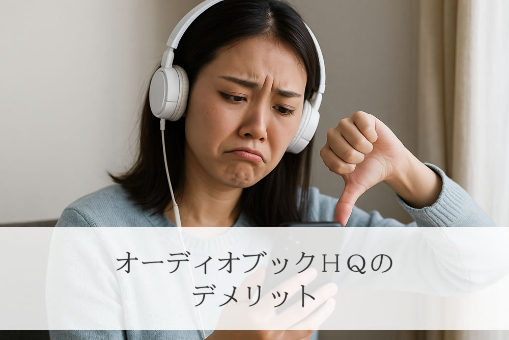 オーディオブックHQを利用して不満な女性