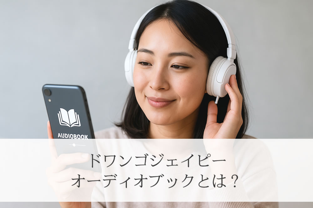 ドワンゴジェイピーオーディオブックを利用する女性