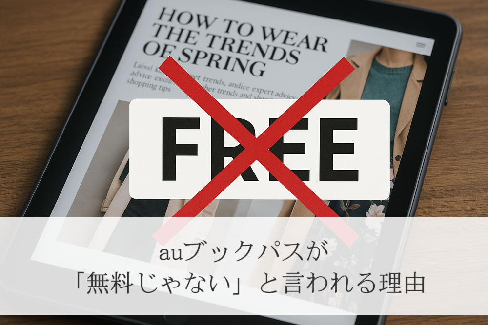 auブックパスは無料じゃない表現イメージ