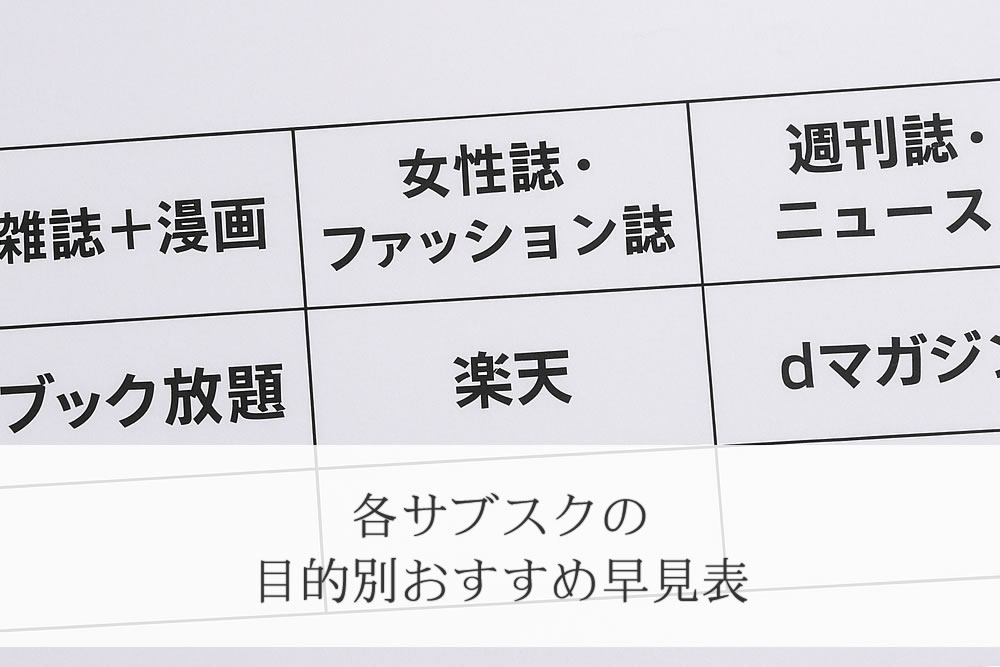 おすすめサービス比較表のイメージ