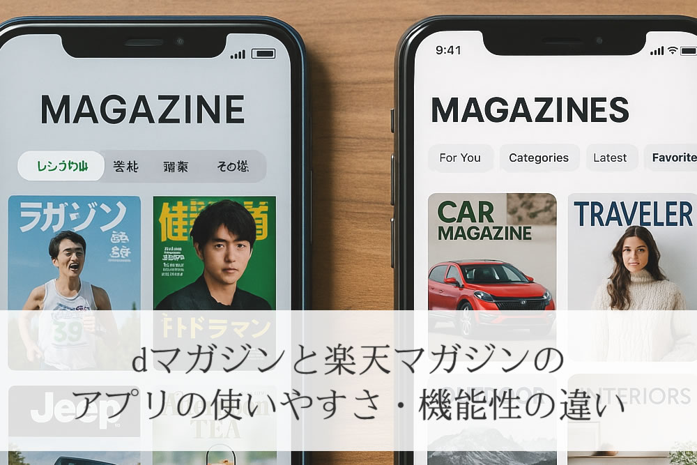 dマガジンと楽天マガジンのアプリ画面