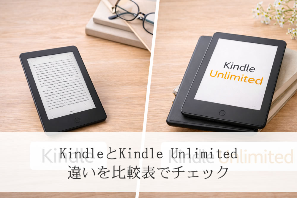 KindleとKindle Unlimitedのアプリ画面