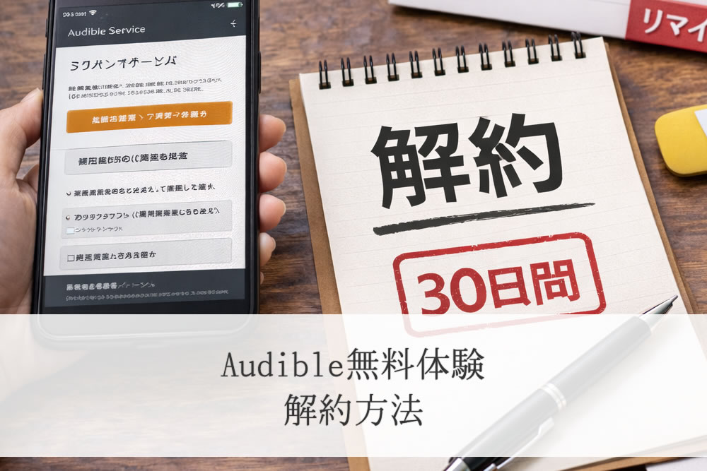 audibleの解約方法を調べる女性