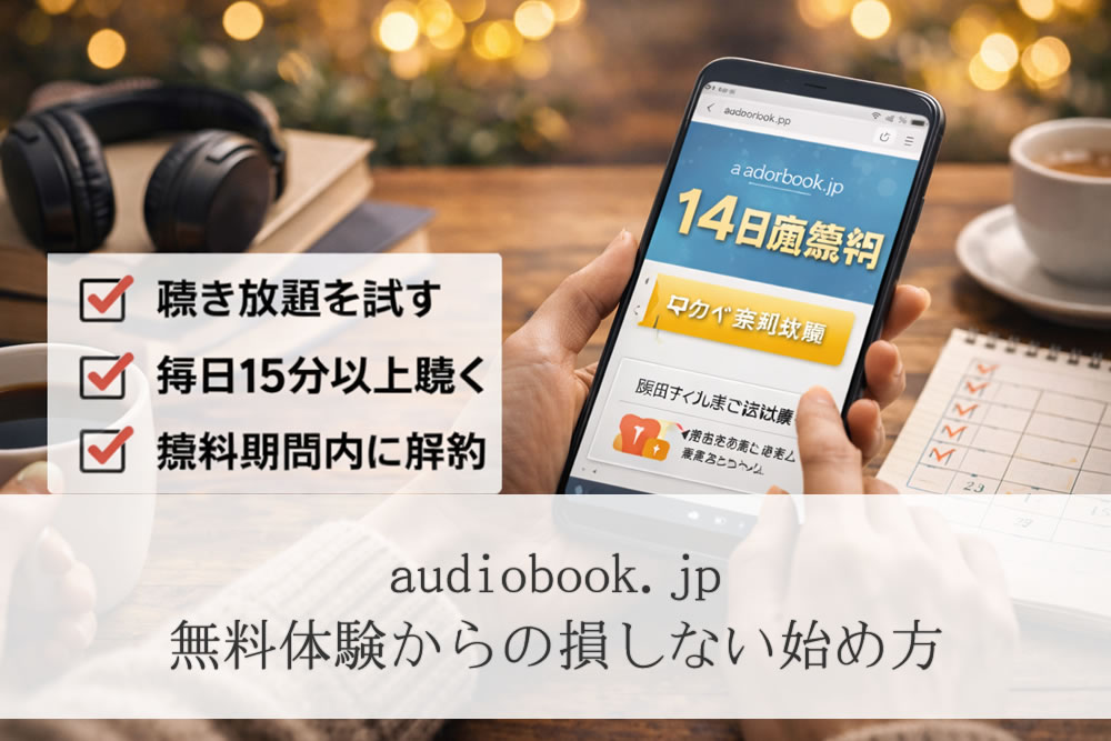 audiobook.jpのキャンペーンに申し込む男性